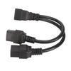 Dual IEC320 C19 to C20 Cord Female to Male Universal Y Splitter Power Cable for Desk Lamp LCD Monitor 12.6in
