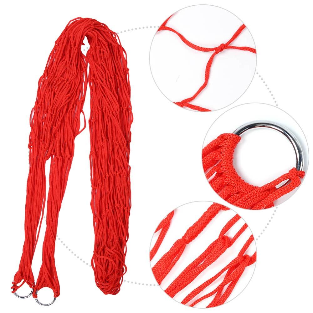 Strong Load-Bearing Capacity Nylon Mesh Hammock Smooth Net Swing Hanging Rope Hammock  Camping