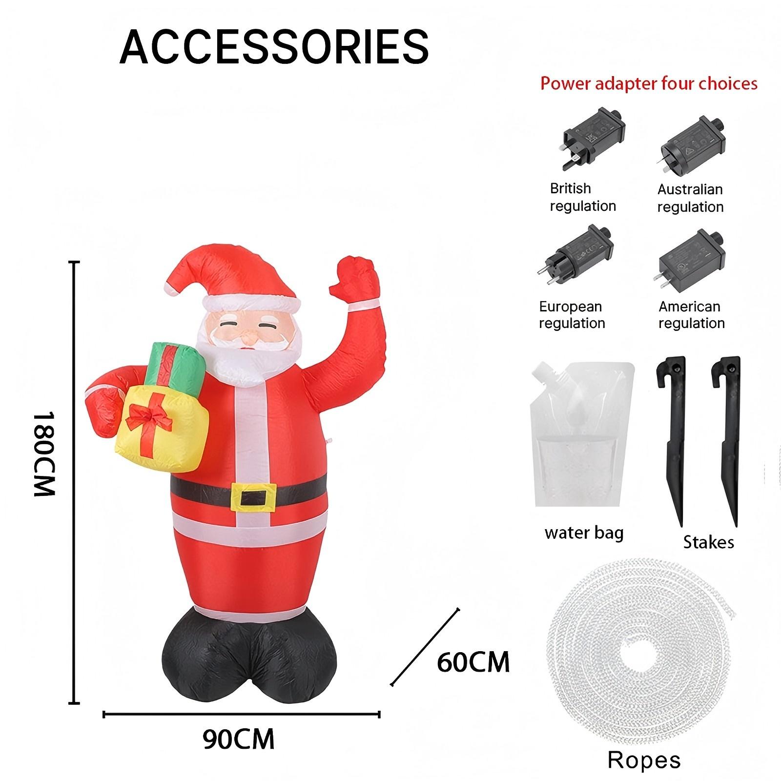 

5.9FT Inflatable Toy Santa Claus Gift Xmas Yard Lawn Party Decoration with LED Lit Christmas Home Supplie Ornament Festive Gift UK