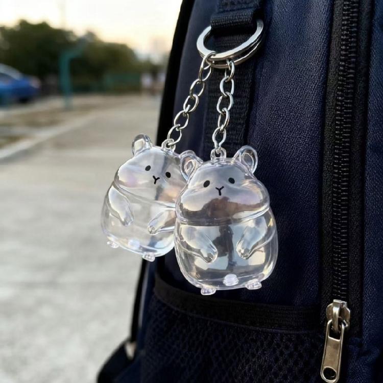 Pet Lover Gift Hamster Hair Keepsakes Keychain Reusable Acrylic Bottle Hangs On Bags Backpacks Jewelry