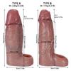 Skin-like Silicone Penis Sleeve - Thick Longer Hollow Structure with Massage Beads Realistic Adult Product