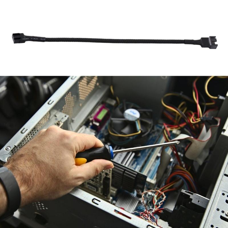 2-teiliges 4-Pin PWM Computer-Lüfter-Verlängerungskabel-Set 26 cm Länge zur Verbesserung des Luftstroms und zur Geräuschreduzierung