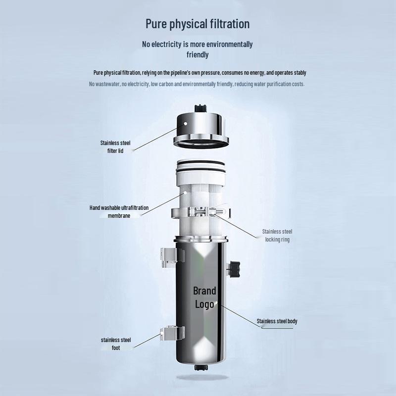 High-Flow Yellow Mud Water Filter Stainless Steel Ultrafiltration Kitchen Purifier for Whole House Central Water System