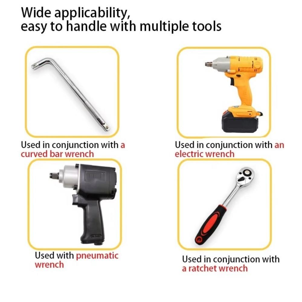 10PCS Metric Size Impact Wrench Socket 1/2 Inch Drive Metric  Power Nuts Driver  Pneumatic Wrench