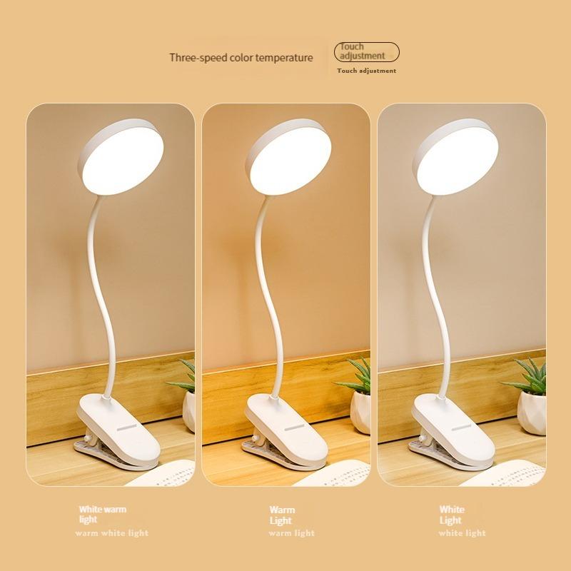 Xiaomi USB Rechargeable Clip On Desk Lamp, 3 Color Temperatures & Dimmable, LED Reading Light for Study Office Bedroom