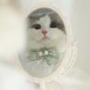 Lace Cat Collar with Bow and Bells Cute Fashionable Pet Neck Scarf Accessories for Dogs Green M