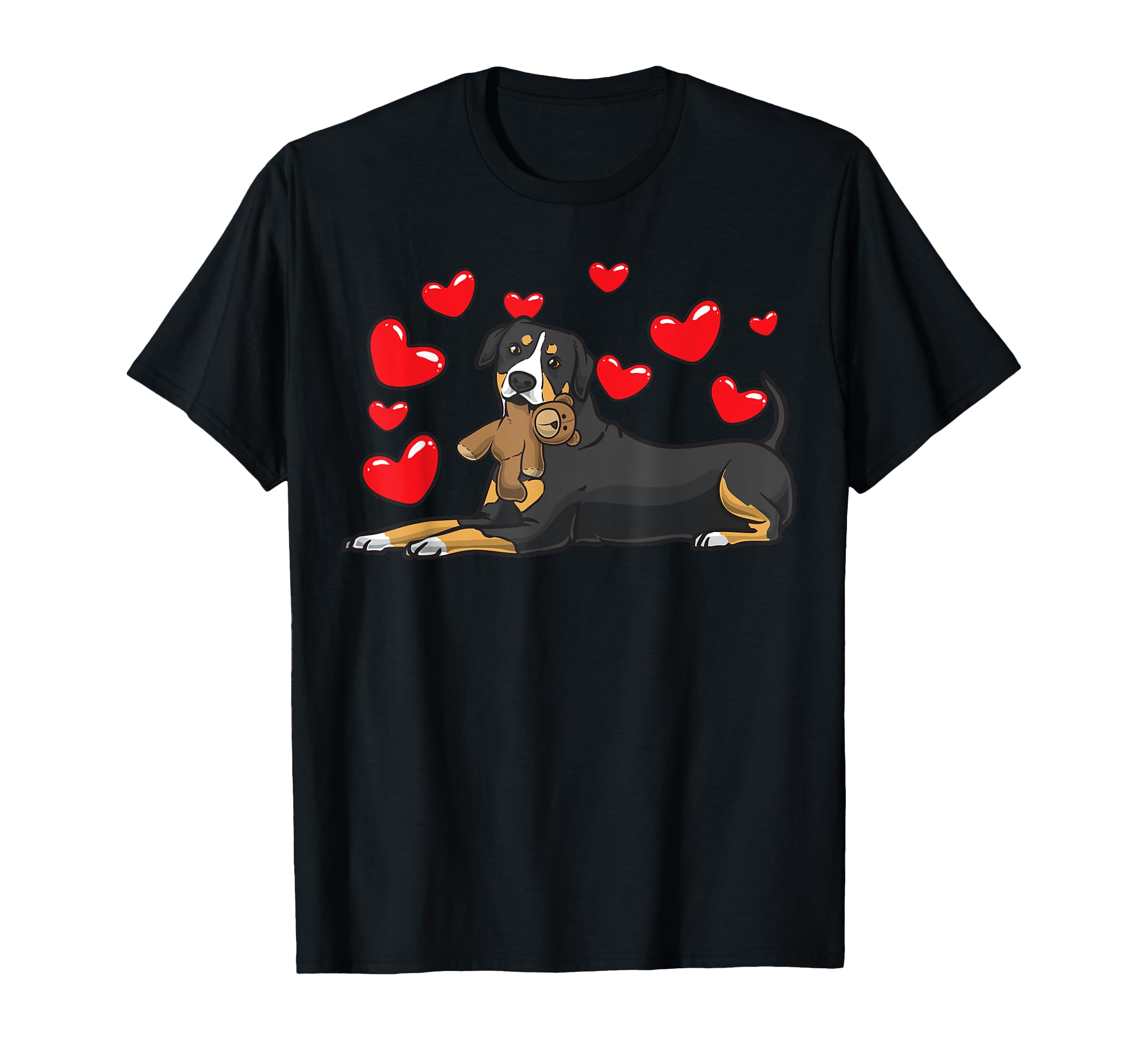 

Entlebucher Mountain Dog with a stuffed animal and lots of hearts T-Shirt