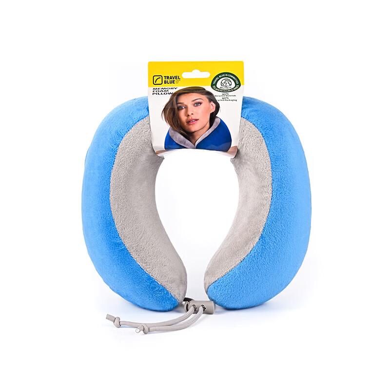 Cuscino da Viaggio Blu in Memory Foam a Forma di U