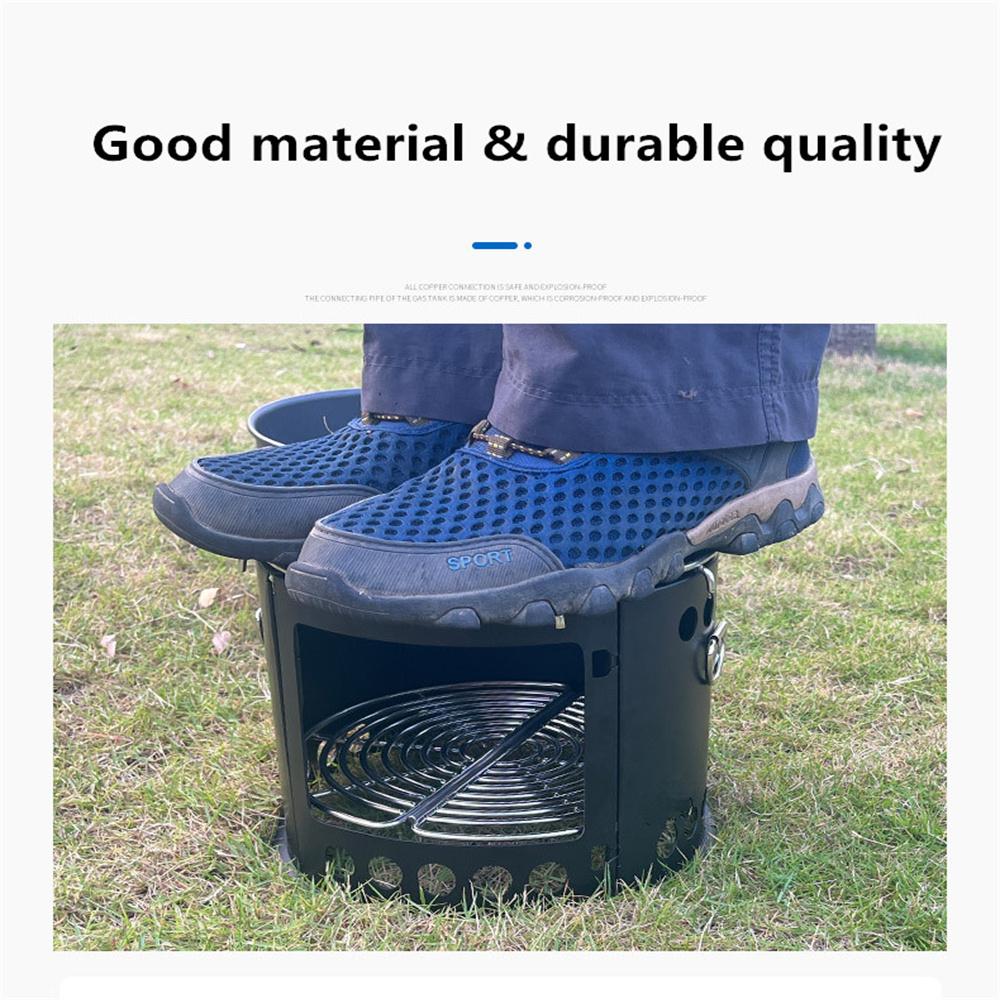Folding Portable Wood and Charcoal Stove for Outdoor Picnic, BBQ, Parties