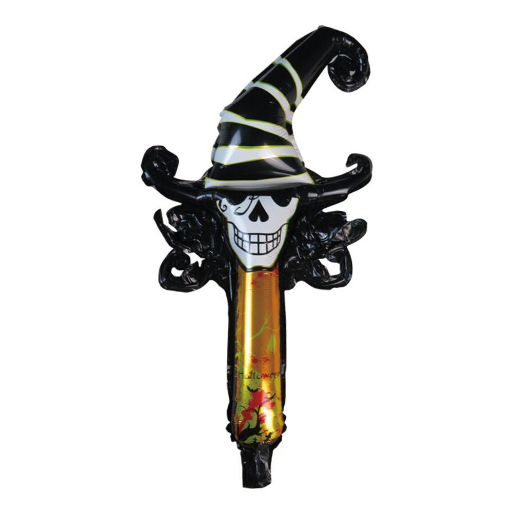 Owls Pumpkin Inflatable Stick Pumpkin Ghost Aluminum Foil Balloon Roll Skull Handheld Stick  Bar