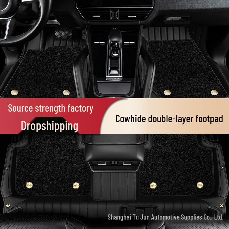 Non-Slip Cowhide Car Floor Mats for Lexus ES/RC/LX Models - Starry Sky Design