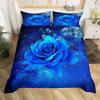 Royal Blue Roses Bedding Set Valentine's Day Flower Duvet Cover Girls Lovers Couple Comforter Cover Floral Polyester Quilt Cover