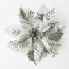 Transform Your Christmas Tree with This Elegant Christmas Poinsettia Glitter Flower Hanging Xmas Party Tree Decoration