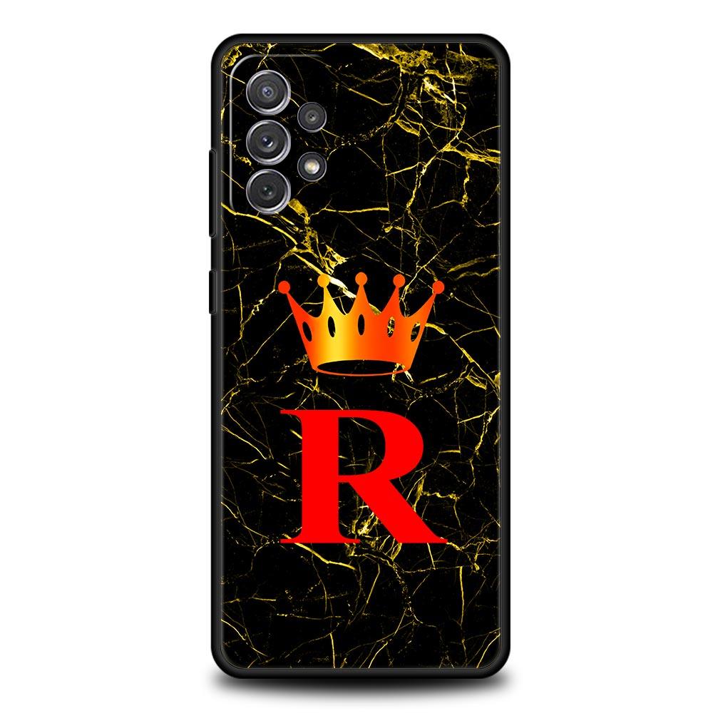 Marble Letter Phone Case for Samsung Galaxy A55 A35 A17 A07 A15 A13 A25 A51 A71 A72 A73 A32 A52 A52S A41 5G Soft TPU Shell Capas