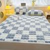 Milk Velvet Mattress Topper Warm Quilted Bed Sheet for Winter Warm Thin Tatami Mat Pad Mattress Protector Cover for Double Beds