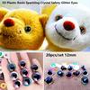 20pcs/set Plastic Resin Safety Glitter Eyes Crafts With Flash Pad Bear Animal DIY Plush Dolls Eyes