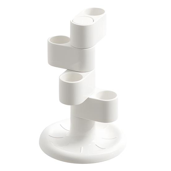 Toothbrush Holder Makeup Brush Storage Rack with Anti-Slip Base 360-Degree Rotatable Bathroom Toothbrush Storage Rack