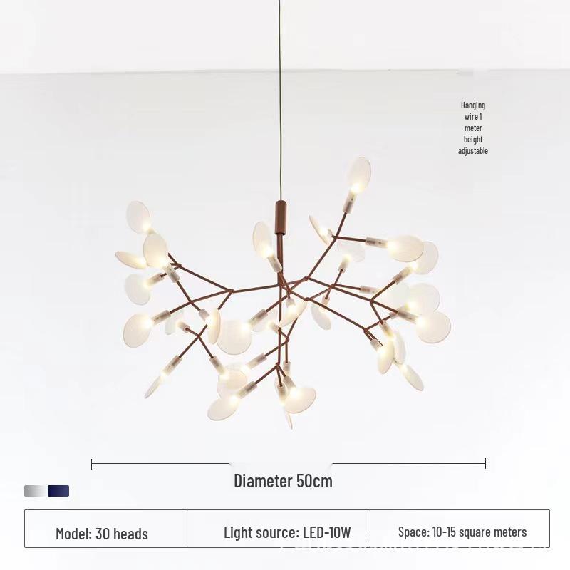 Nordic Minimalist Firefly Branch Chandelier for Restaurant, Hotel, and Villa