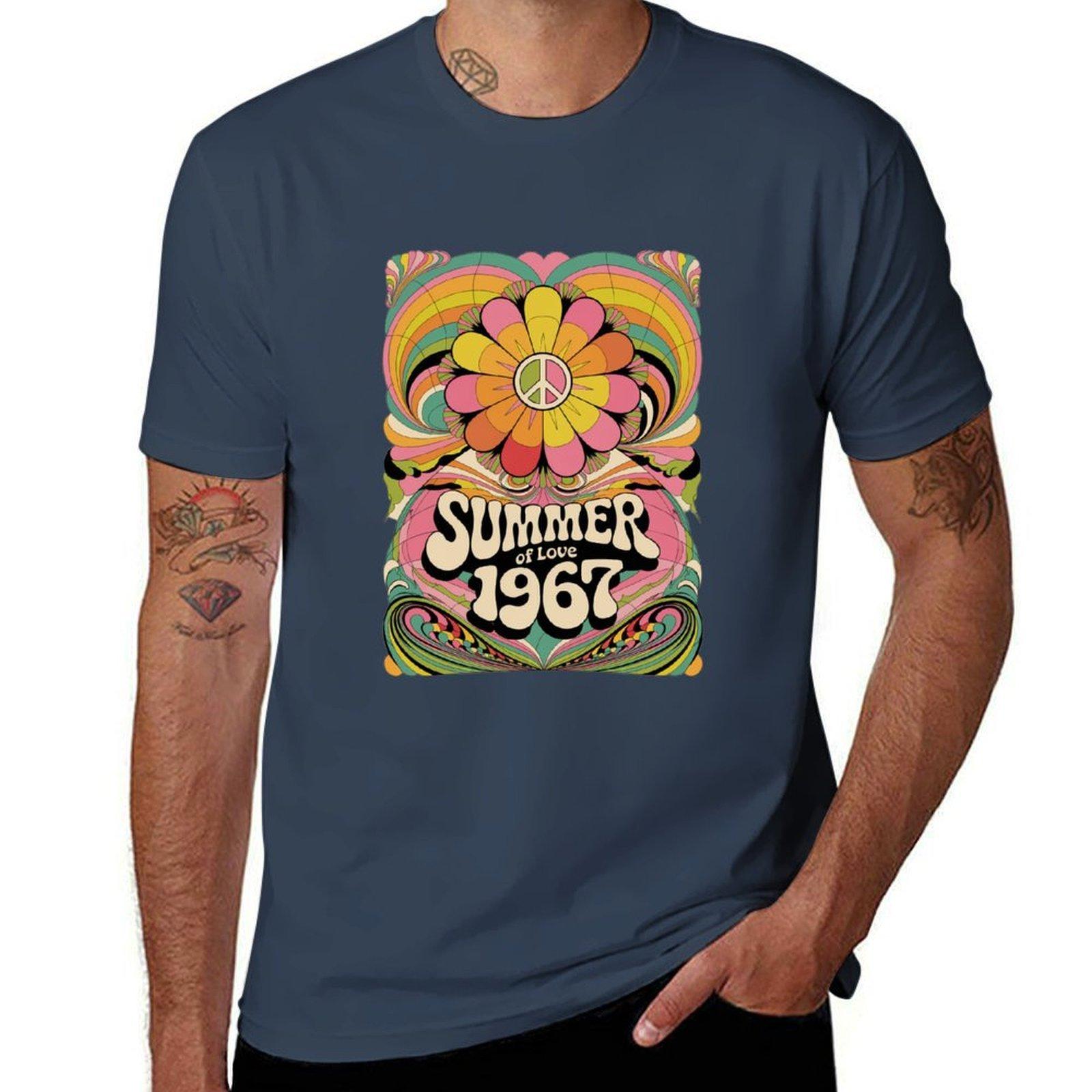 Summer of Love TShirt Basic Crew Neck Short Sleeve Top S