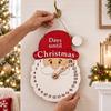 Rustic Holiday Decor Christmas Advent Calendar Wooden Hanging Sign, 24 Days Welcome Sign with Rope, Decorative Wall Santa Countdown Decorations