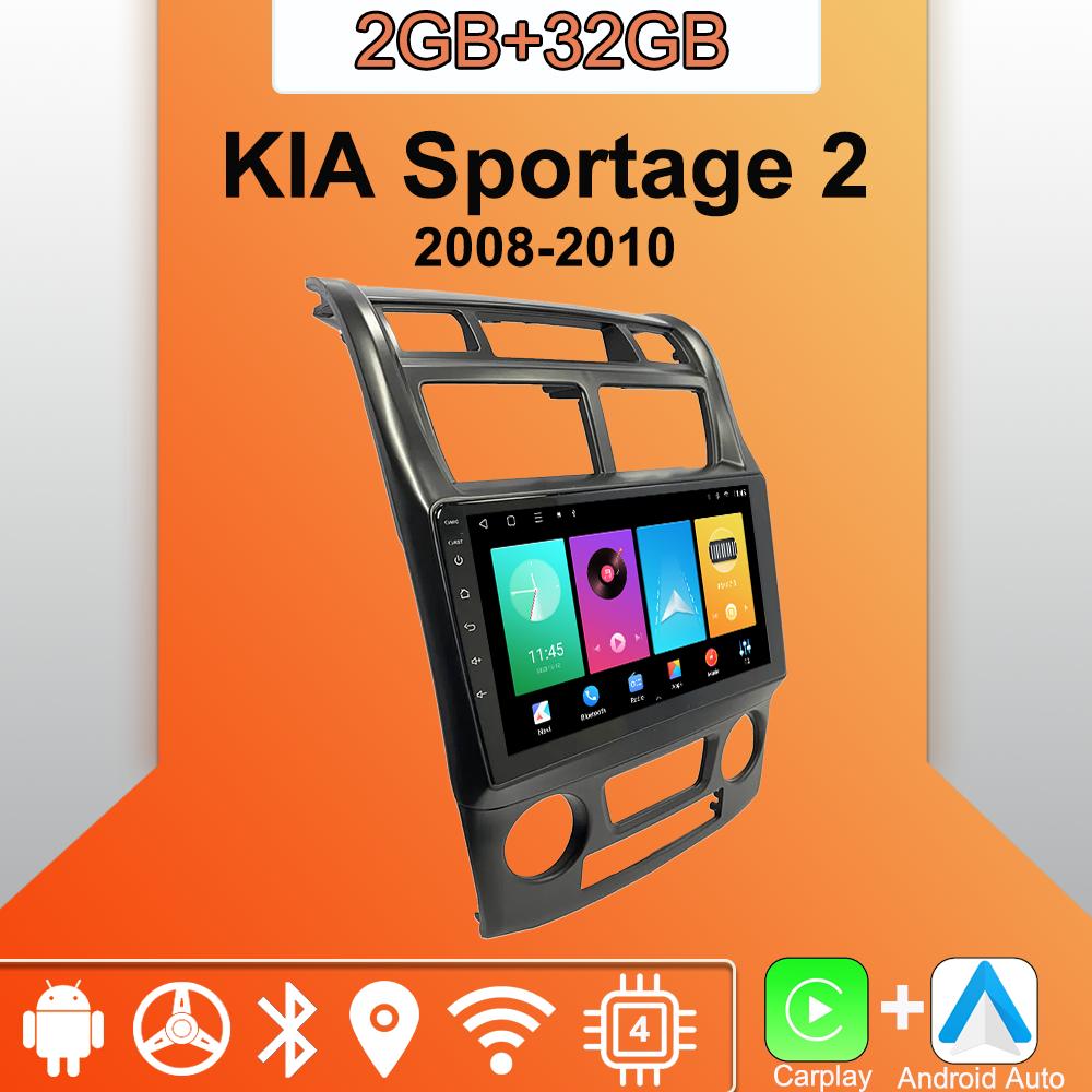Autorádio Android Carplay pro KIA Sportage 2 2008-2010 Multimediální přehrávač Hlavní jednotka Stereo GPS Navigace BT WIFI 2+32GB