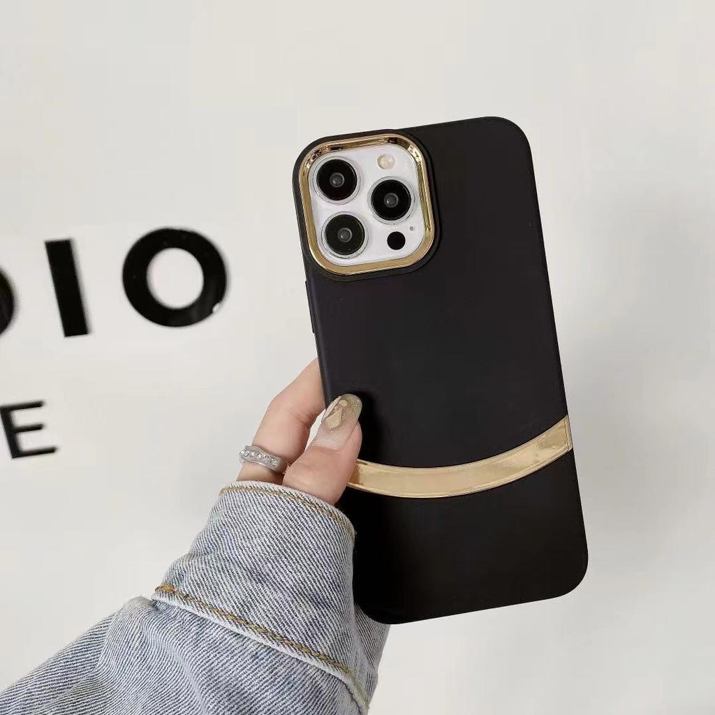 Applicable To IPhone15PRO Mobile Phone Case Simple Electroplated Apple 14MAX Niche Anti-fall Soft Shell Protection Case
