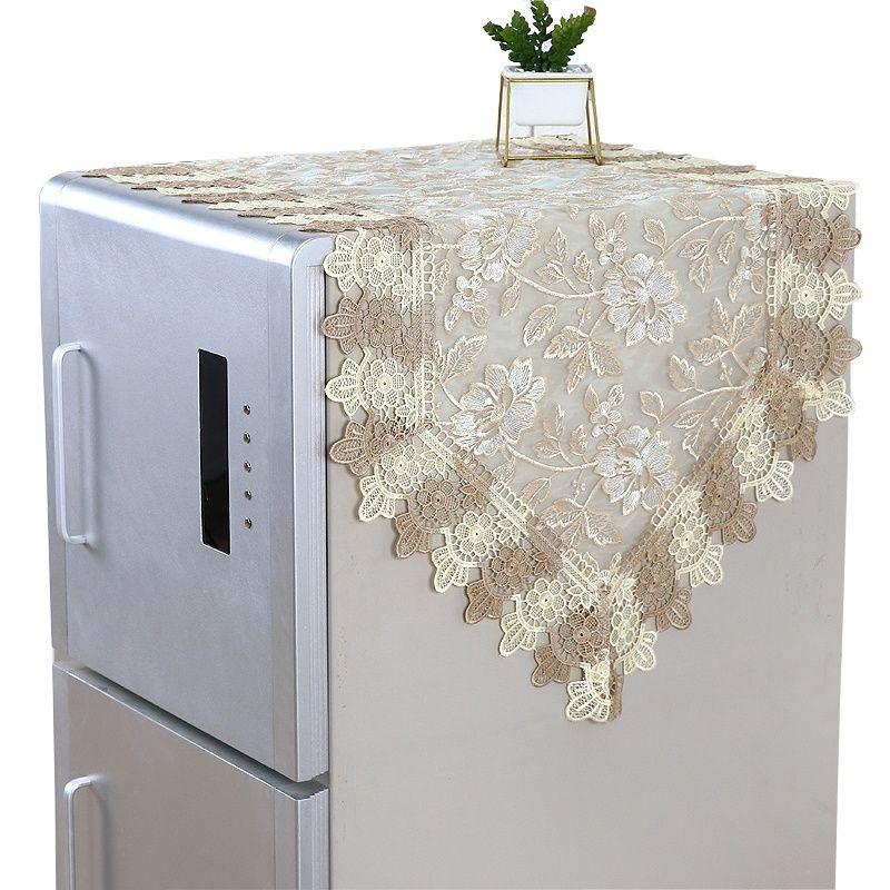 Refrigerator Cover Cloth Single Opening Washing Machine Cover Refrigerator Dust Cover Lace Oil Proof Cover Cloth Covering Dust Cloth