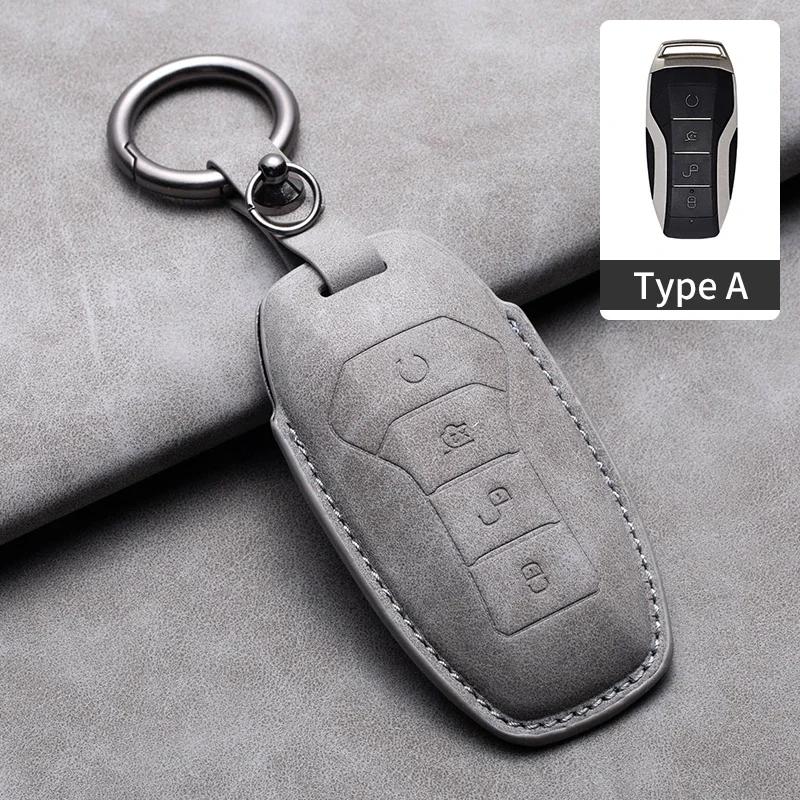 

Leather Car Key Case Cover Remote Fob Holder Keychain For Byd Song Plus Atto 3 Han Ev Tang Dm Qin Seal Dolphin Key Accessories