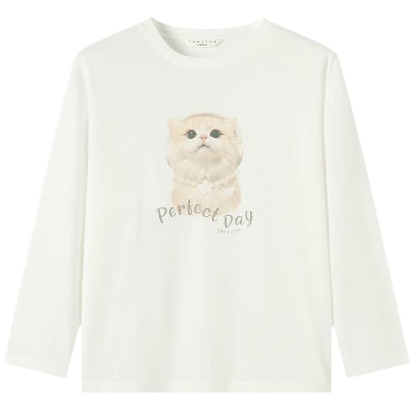 TonLion Women s Patterned Long-Sleeve T-Shirt L