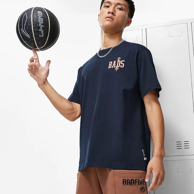 Li Ning Badfive T Shirt Unisex Dark Marine Blue AHST511-6