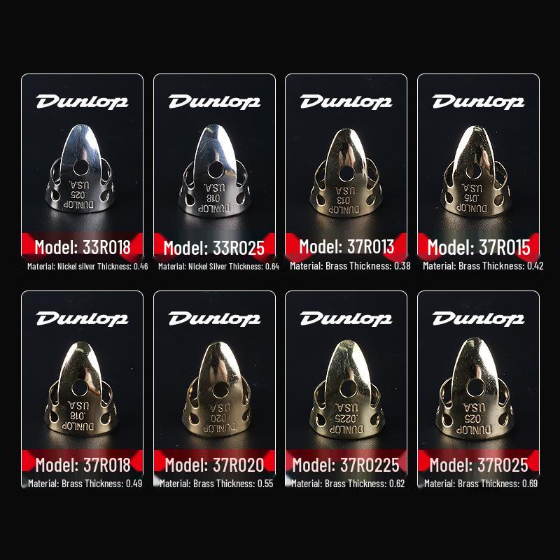 Dunlop Guitar Finger Cots - Brass/Nickel Silver Fingerstyle Picks 33R/37R (Right Hand)