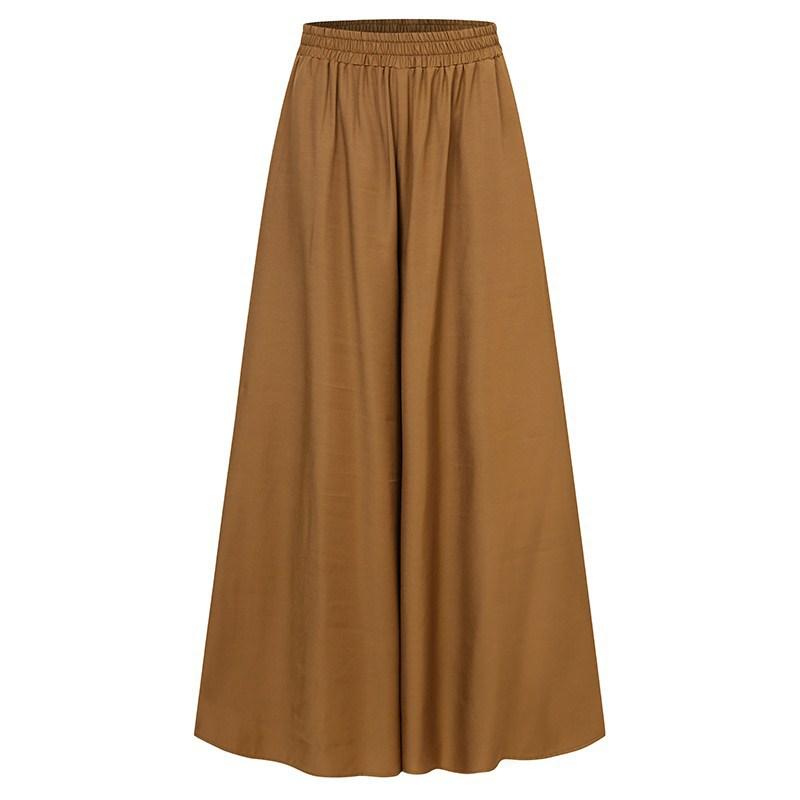 Women's Elastic Wide Leg Pants High Elastic Waist  Full Length  Plus Size Trousers