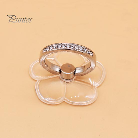 Finger Ring Phone Holder 360 Degree Rotatable Strong Adhesiveness Universal Mini Rhinestone Finger Ring Phone Back Sticker Pad Bracket for Outdoor