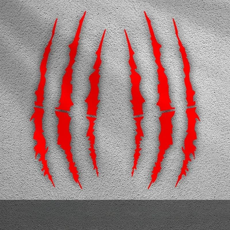 

2 шт. наклейки на мотоциклетные когти монстра царапины DIY мотокросс шлем тела виниловые наклейки для BMW KTM Kawasaki YAMAHA SUZUKI HONDA 25x10.6CM красный