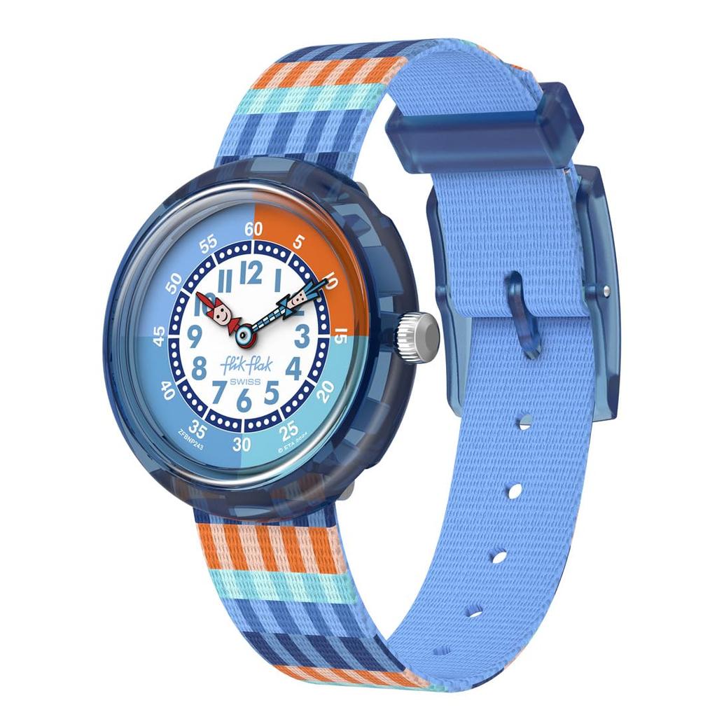 Swatch Flik Flak STRIPY STRIPES Wristwatch FBNP243 Boys Blue