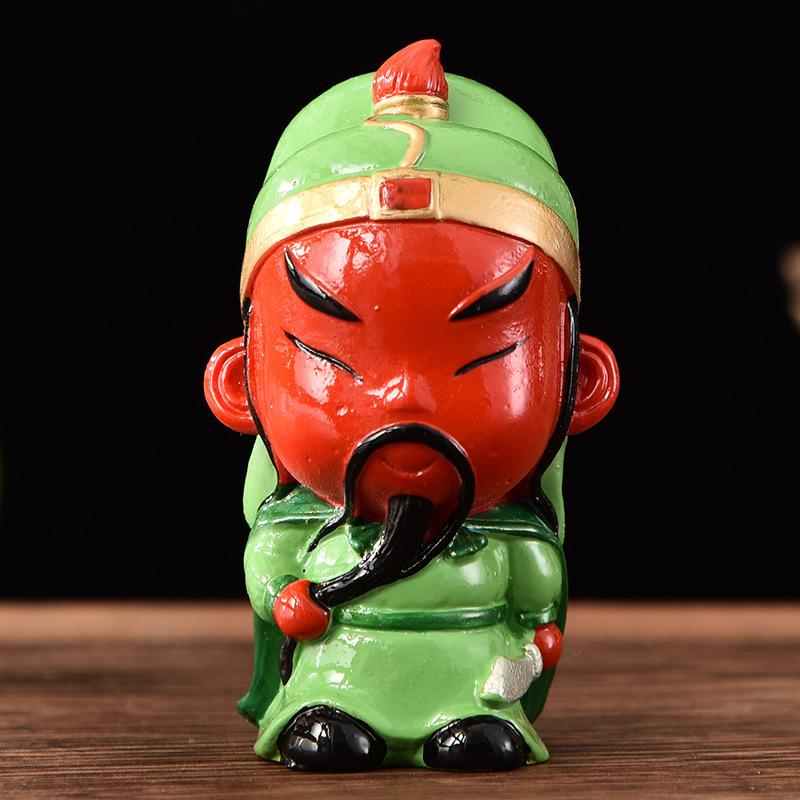 Three Kingdoms Figures Figurines Cartoon Ceramic Handicraft Home Decoration Ornament Character Statue Model Desk Gift Souvenir