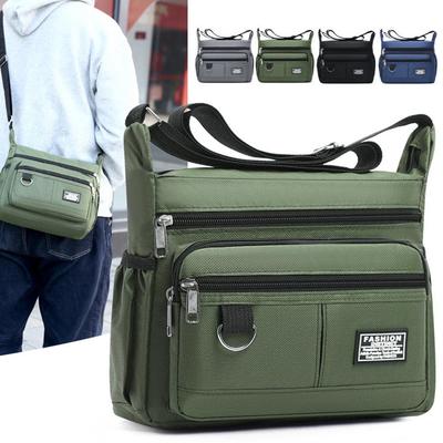 2025 New Men's Bag Large Capacity Leisure Business Men's Single Shoulder Crossbody Bag Multi-layer Bag Waterproof Wear-resistant