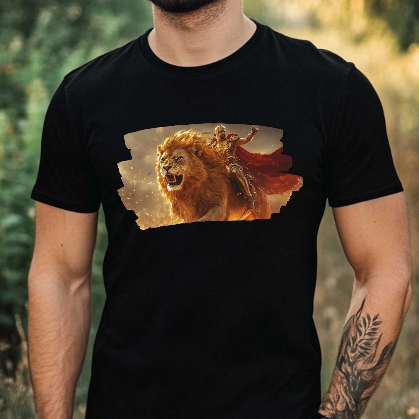 T-Shirt Herren Majestätischer Löwe Motiv Baumwolle Größe XS bis 5XL XXL