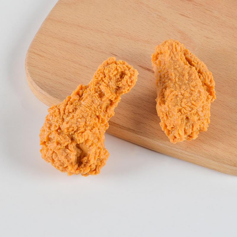 Simulated French Fries & Fried Chicken Keychain - Food Model Props and Toys