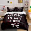 Bold Text Reads "Music." Bedding Sets Duvet Cover Sets Duvet Covers Pillowcases(1* Duvet Cover 2* Pillowcases Without Duvet Insert)