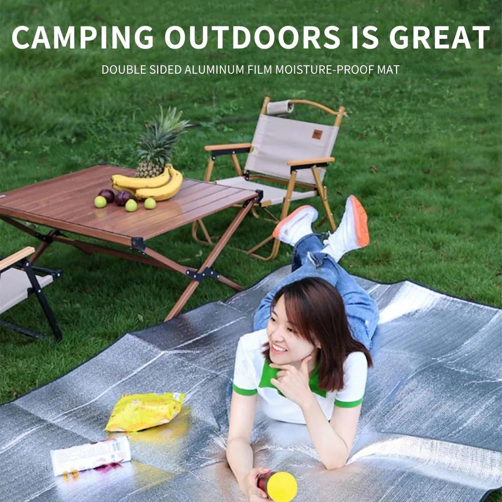 2*2m Camping Double-sided Aluminum Film  Mat Picnic Mat Outdoor Portable Sleeping Mat Cloth Tent Home Picnic Mat