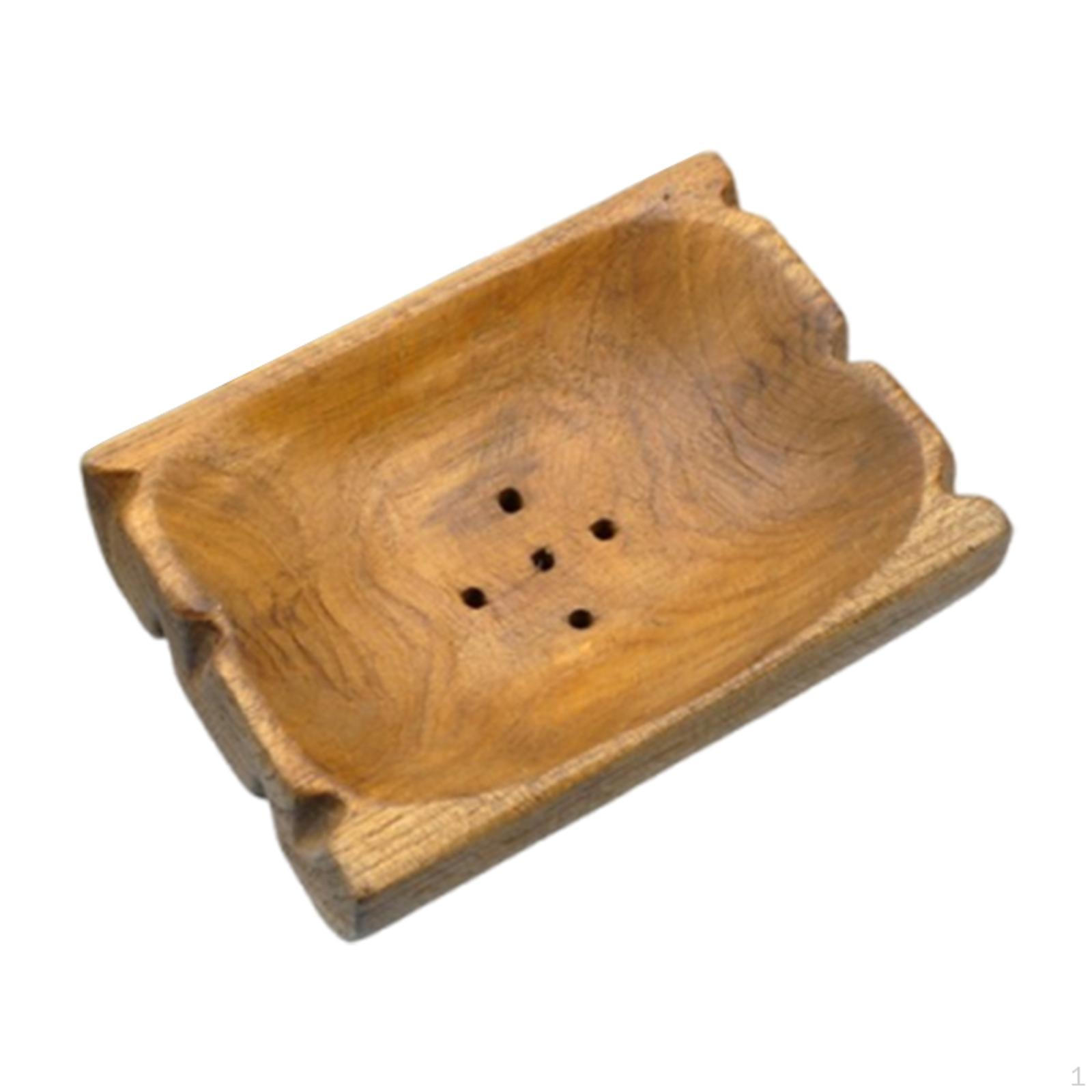 

Wood Soap Cleaning Anti Slip Organizer with Draining Holes for Bathroom Shower Style A