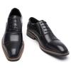 Foxsense Dress Premium Lightweight and Size Men's Straight-Tip Shoes, Leather, Wingtip, Waterproof, Formal, Black, 26.5cm, TN36-01