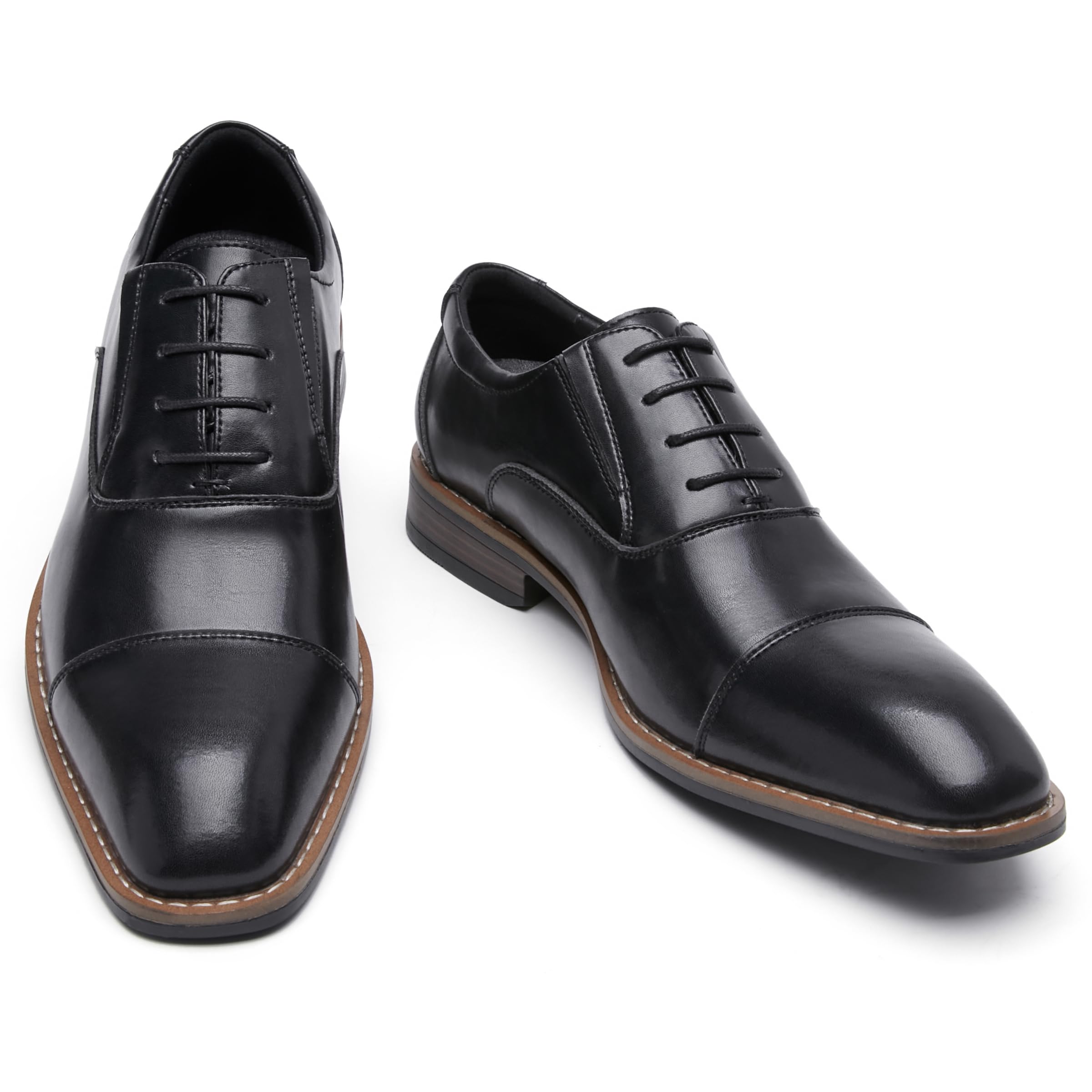 

Foxsense Dress Premium Lightweight and Size Men s Straight-Tip Shoes, Leather, Wingtip, Waterproof, Formal, Black, 26.5cm, TN36-01
