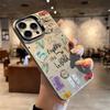 World Travel Route Map Laser Vitality Shell Lens Half Pack Suitable for Apple Series For iPhone 14 Pro 17 16 15 13 12 11 Pro max Plus