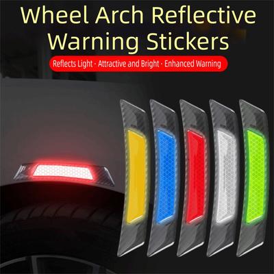 2Pcs High Brightness Reflective Wheel Arch Stickers Safety Warning Decal Wheel Arch Decoration