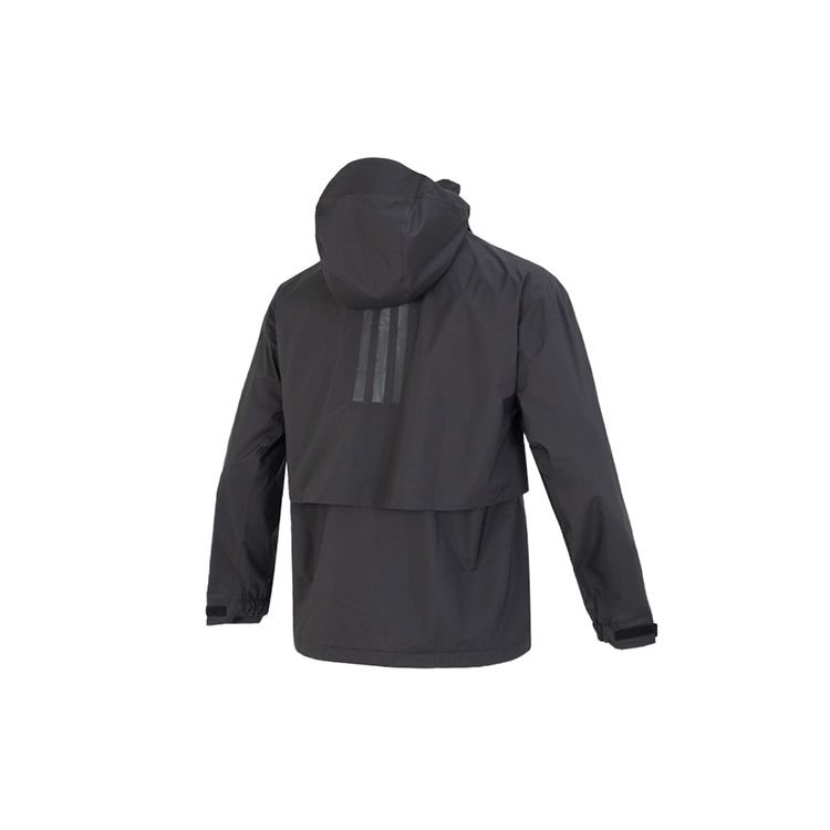 adidas C MysShelter RRL Striped Logo Print Zip Jacket With Detachable Hood Unisex Jacket Black HG6039