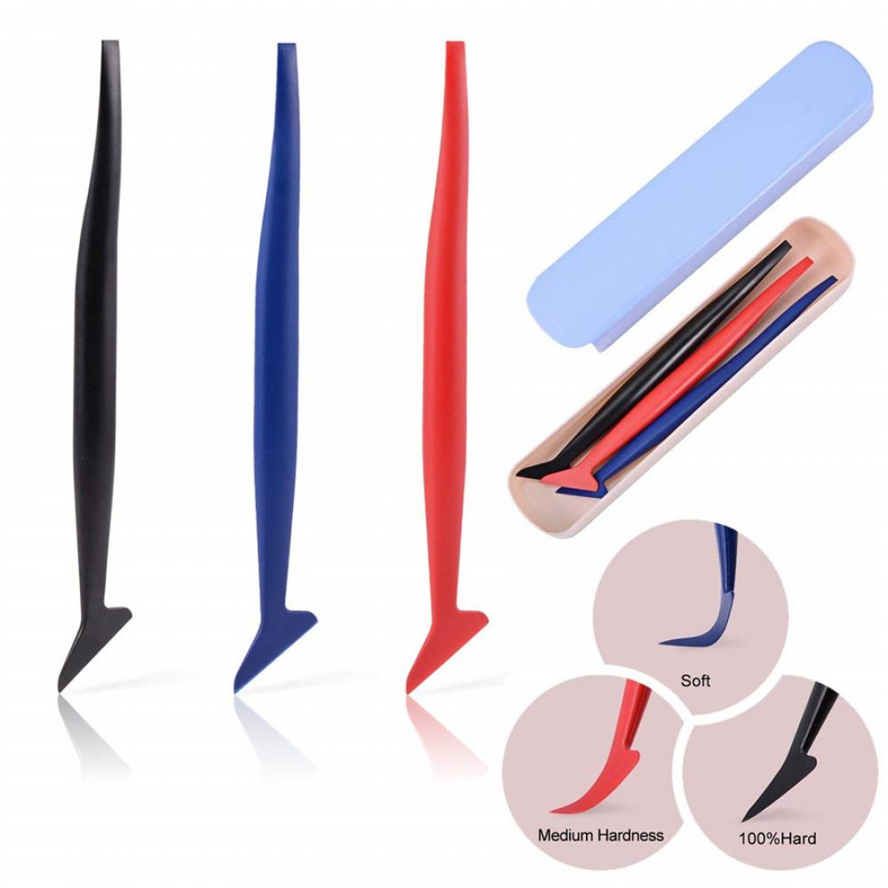 3Pcs Universal Auto Car Vinyl Wrap Tuck Tools Gasket Micro Squeegee Window Tint
