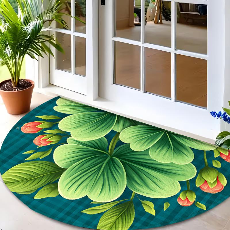 Blue Gold Feather Mandala Doormat Intricate Bohemian Pattern Non Slip Entry Rug For Entryway Hallway And Artistic Home Decor