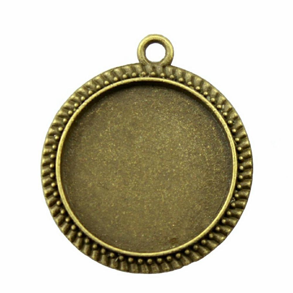 10 Stück 20mm Innenmaß Antik-Bronze Farbe 34 Stil Cabochon Fassung Anhänger Passend für 20mm Glas Cabochon